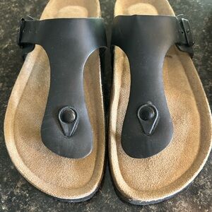 Black Leather Sandals